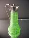 8 1/2 Ht. Pallme-koenig Art Glass Green Veined Syrup Art Nouveau Satin Finish