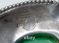 900 Silver Antique Art Nouveau Brooch Chrysoprase Adolf Mayer LARGE