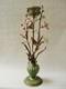 9934442-ds Bronze Porcelain Candlestick Flower Art Nouveau Green Pageantry H64cm