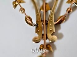 9ct Gold Peridot & Seed Pearl Art Nouveau Lavaliere Pendant/ Brooch. Gift Boxed