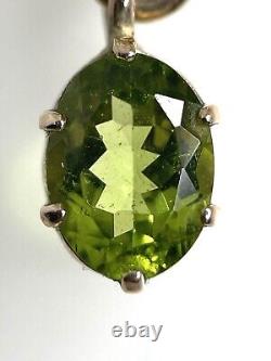 9ct Rose Gold Green Peridot Large Pendant Art Nouveau Style 74.4mm 11.7g 2010