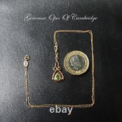 9k 9ct Gold Art Nouveau style Peridot Pendant Necklace 45cm Chain 1.77g Hallmark