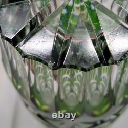 AJKA Crystal Cut to Clear Emerald Vase Large