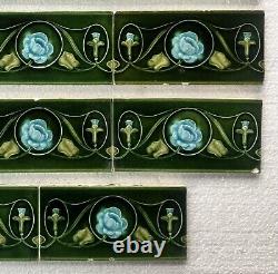 ALFRED MEAKIN ANTIQUE ART NOUVEAU MAJOLICA 14 BORDER TILE c1900