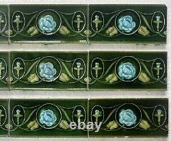 ALFRED MEAKIN ANTIQUE ART NOUVEAU MAJOLICA 14 BORDER TILE c1900