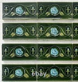 ALFRED MEAKIN ANTIQUE ART NOUVEAU MAJOLICA 14 BORDER TILE c1900