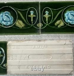 ALFRED MEAKIN ANTIQUE ART NOUVEAU MAJOLICA 14 BORDER TILE c1900