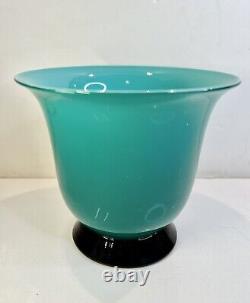 ANNI TRENTA Vase by Paolo Venini Mint Green Opaline Murano Glass Signed 1999