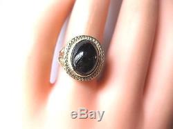 ANTIQUE 14K WHITE GOLD FILIGREE RING with NATURAL GREEN TOURMALINE, ART DECO
