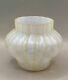 Antique Bohemian Kralik Art Nouveau Green Iridescent Art Glass Vase 9.5cm