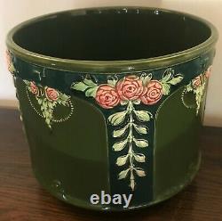 ANTIQUE EICHWALD Art Nouveau Pot Planter Jardiniere Pink Flower VGC