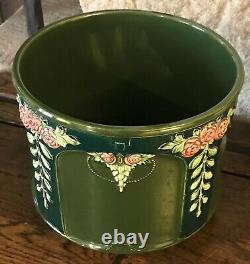 ANTIQUE EICHWALD Art Nouveau Pot Planter Jardiniere Pink Flower VGC