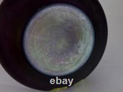 ANTIQUE IRIDISED GLASS Jugendstil/Art Nouveau Vase POSCHINGER Hand ENAMELED rare