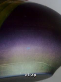 ANTIQUE IRIDISED GLASS Jugendstil/Art Nouveau Vase POSCHINGER Hand ENAMELED rare