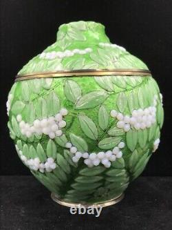 ANTIQUE J. SARLANDIE era CAMILLE FAURE LIMOGES ENAMELED VASE FLORAL MOTIF SIGNED