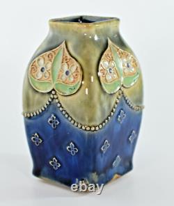 ANTIQUE ROYAL DOULTON ART NOUVEAU STONEWARE VASE c1900