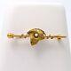 Art Nouveau 14k Rose & Green Gold French Grape Leaf Seed Pearl Brooch Pin 3.3gr