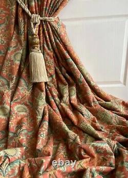 ART NOUVEAU Blanket Interlined Curtains 102w 142d 11ft+ Extra Long 2 PRS Avl