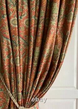 ART NOUVEAU Blanket Interlined Curtains 102w 142d 11ft+ Extra Long 2 PRS Avl