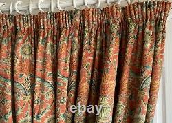 ART NOUVEAU Blanket Interlined Curtains 102w 142d 11ft+ Extra Long 2 PRS Avl