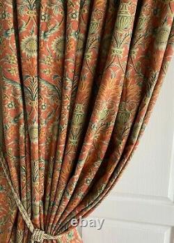 ART NOUVEAU Blanket Interlined Curtains 102w 142d 11ft+ Extra Long 2 PRS Avl