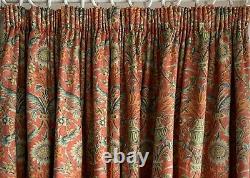 ART NOUVEAU Blanket Interlined Curtains 102w 142d 11ft+ Extra Long 2 PRS Avl