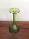 Art Nouveau Green Iridescent Art Glass 8 Trumpet Vase