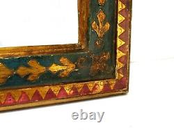 ART NOUVEAU, HAND MADE GOLD / GREEN /RED FRAME 13 1/2 X 10 1/2 INCH (c-16)