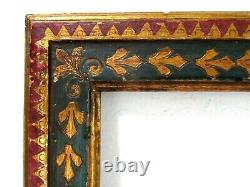 ART NOUVEAU, HAND MADE GOLD / GREEN /RED FRAME 13 1/2 X 10 1/2 INCH (c-16)