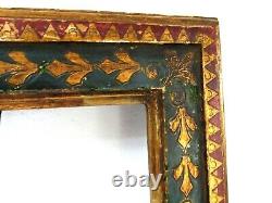 ART NOUVEAU, HAND MADE GOLD / GREEN /RED FRAME 13 1/2 X 10 1/2 INCH (c-16)