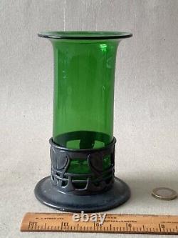 ART NOUVEAU LIBERTY & Co ARCHIBALD KNOX TUDRIC GREEN GLASS VASE 0441. 5 3/4in H