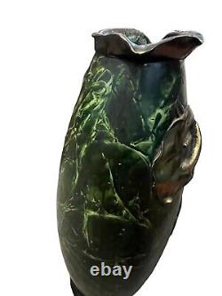 ART NOUVEAU MIXED METAL VASE C1905, Green And Gold