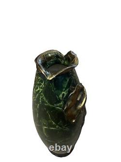 ART NOUVEAU MIXED METAL VASE C1905, Green And Gold