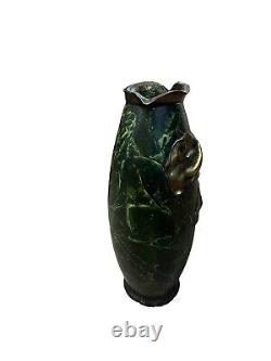 ART NOUVEAU MIXED METAL VASE C1905, Green And Gold