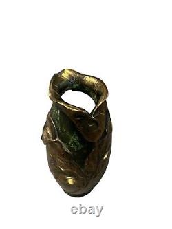 ART NOUVEAU MIXED METAL VASE C1905, Green And Gold