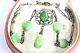 Atq Art Nouveau Fish Monster Green Agate Sterling Silver Necklace Fnc