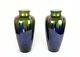 A Pair Of Large French Art Nouveau Blue And Green Flambé Ceramic Vases