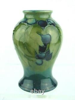 A Rare Wm Moorcroft Leaf & Berry on Celadon Baluster Vase. C1930