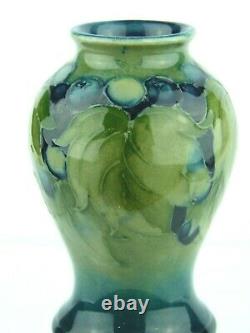A Rare Wm Moorcroft Leaf & Berry on Celadon Baluster Vase. C1930