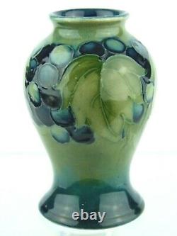 A Rare Wm Moorcroft Leaf & Berry on Celadon Baluster Vase. C1930