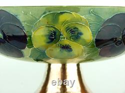 A Stunning & Rare Wm Moorcroft Pansy on Celadon Green Centrepiece on Silver Base