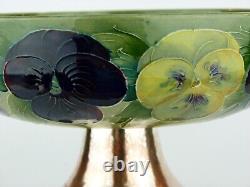 A Stunning & Rare Wm Moorcroft Pansy on Celadon Green Centrepiece on Silver Base