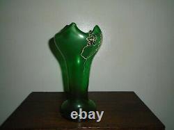 A Superb Art Nouveau Green Glass and Heavy Gilt Vase