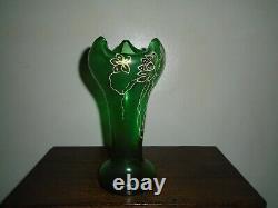 A Superb Art Nouveau Green Glass and Heavy Gilt Vase