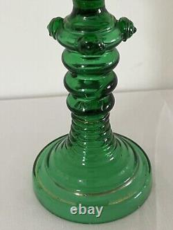 A Very Unusual Art Nouveau Uranium Glass Enamelled Wine Goblet