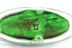 A rare and early Hoganas green frog bowl. Swedish Art Nouveau. 1890-1910