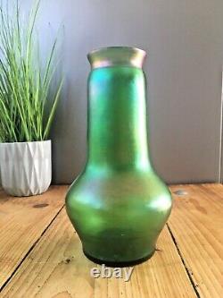 Aesthetic Movement Bohemian Czech Green Iridescent Vase Loetz Kralik Harrach