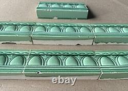 Alfred Meakin Antique Art Nouveau Majolica 7 Border Tile C1900 (green-blue)
