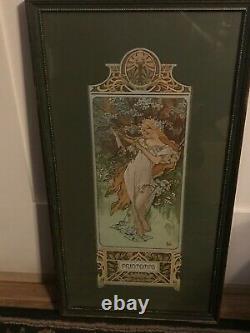 Alphonse Mucha 4 Seasons Autumn Framed Print under Glass Art Nouveau Deco