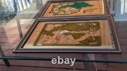 Alphonse Mucha Mirror Vintage Set Art Nouveau Bohemian Yellow Green